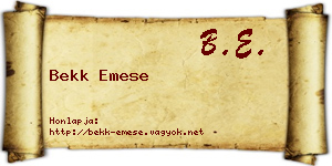 Bekk Emese névjegykártya