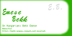 emese bekk business card